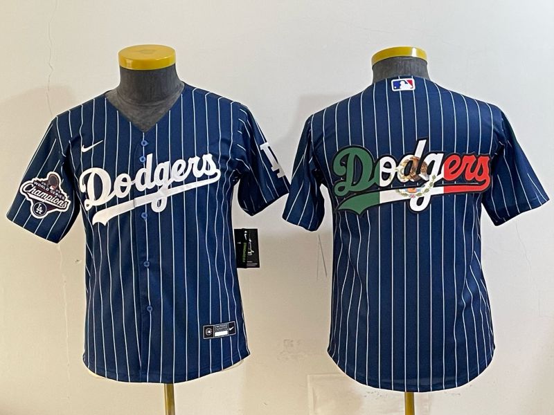 Youth Los Angeles Dodgers Blank Blue Stripe Game 2026 Nike MLB Jersey style 07